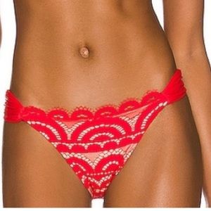 PQ swim, red lace bikini bottom.